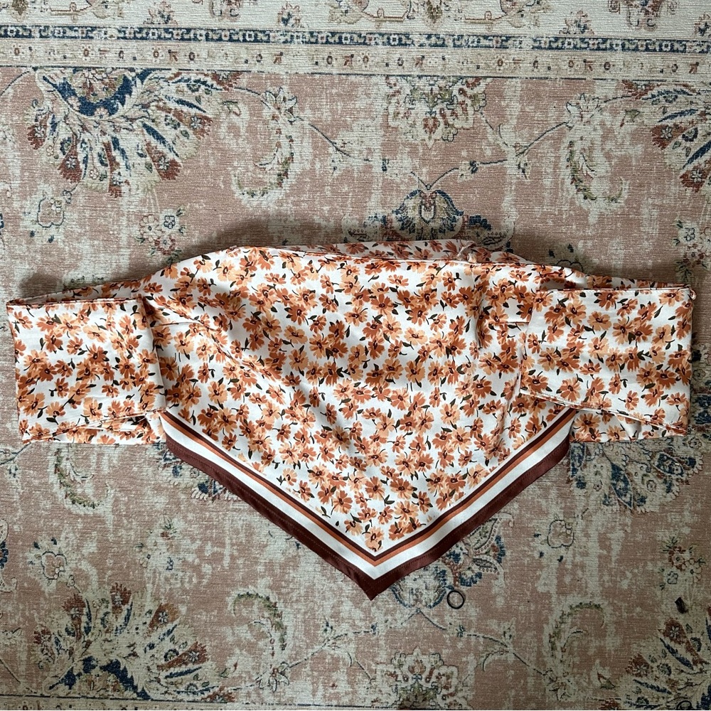 Garage Satin Scarf Top, XXS, worn twice, scroll to see similar product on model